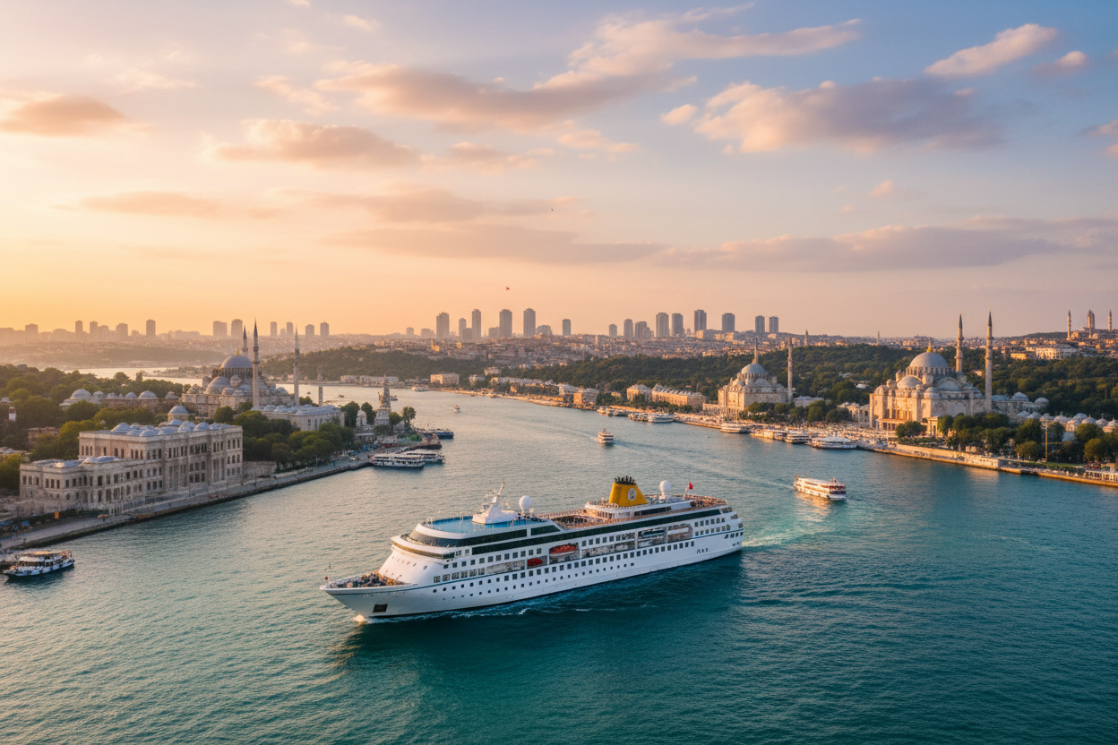 Cruise the scenic Bosphorus Strait seo and alt text in images