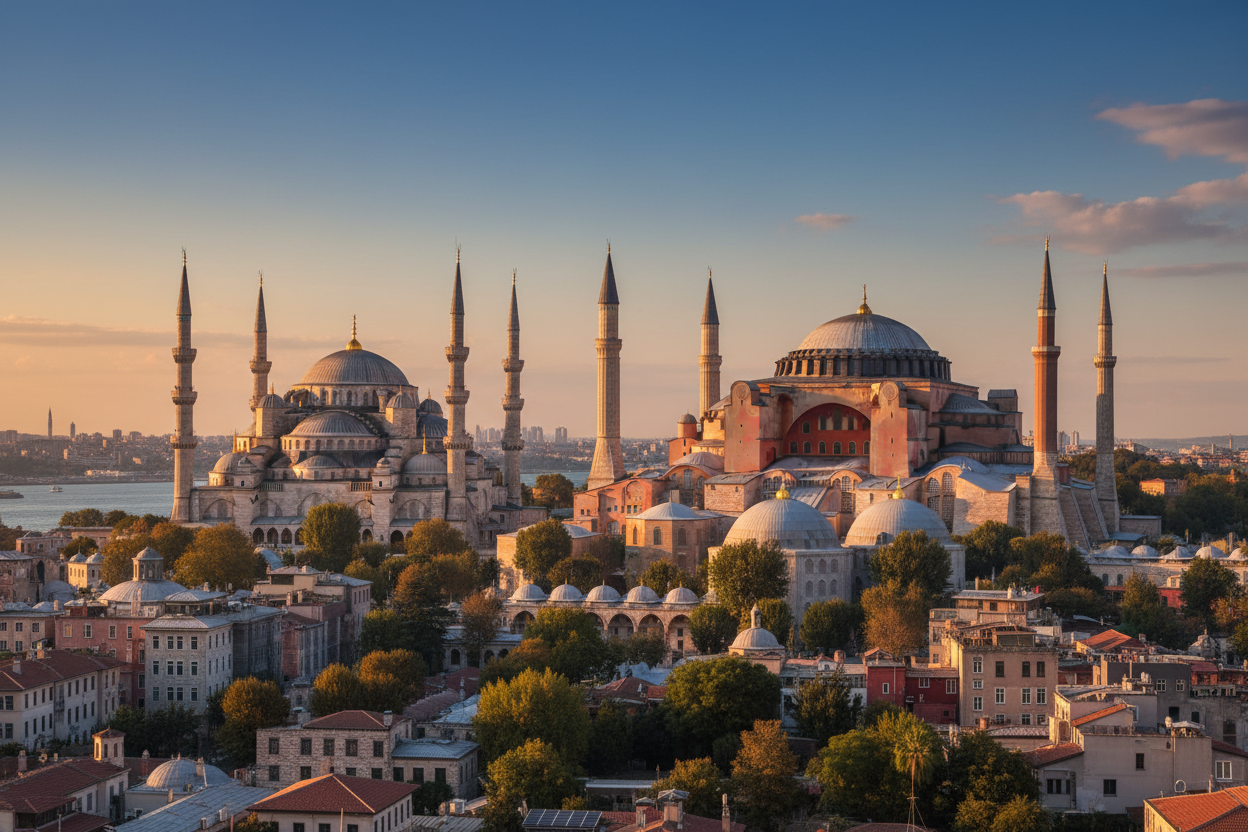 Visit the magnificent Blue Mosque and Hagia Sophia